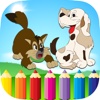 Cat Dog and Animals Coloring Book Paint and Track
