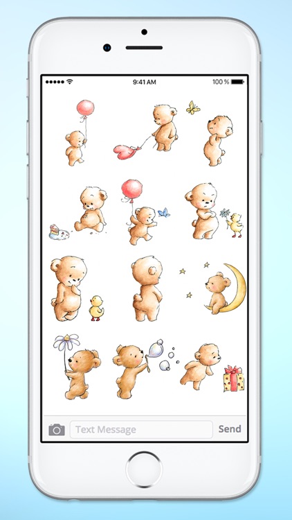 Teddy Bear Balloons Hearts & Butterflies Stickers screenshot-4