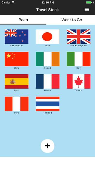 Travel Stock - stock countries you went iPhone screenshot 1 - Travel app