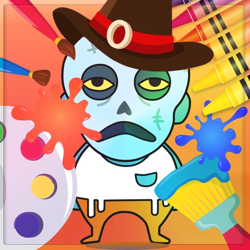 Zombie Paint Book - Zombie catchers painting game icon