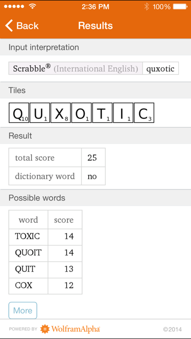 Wolfram Words Reference App Screenshot