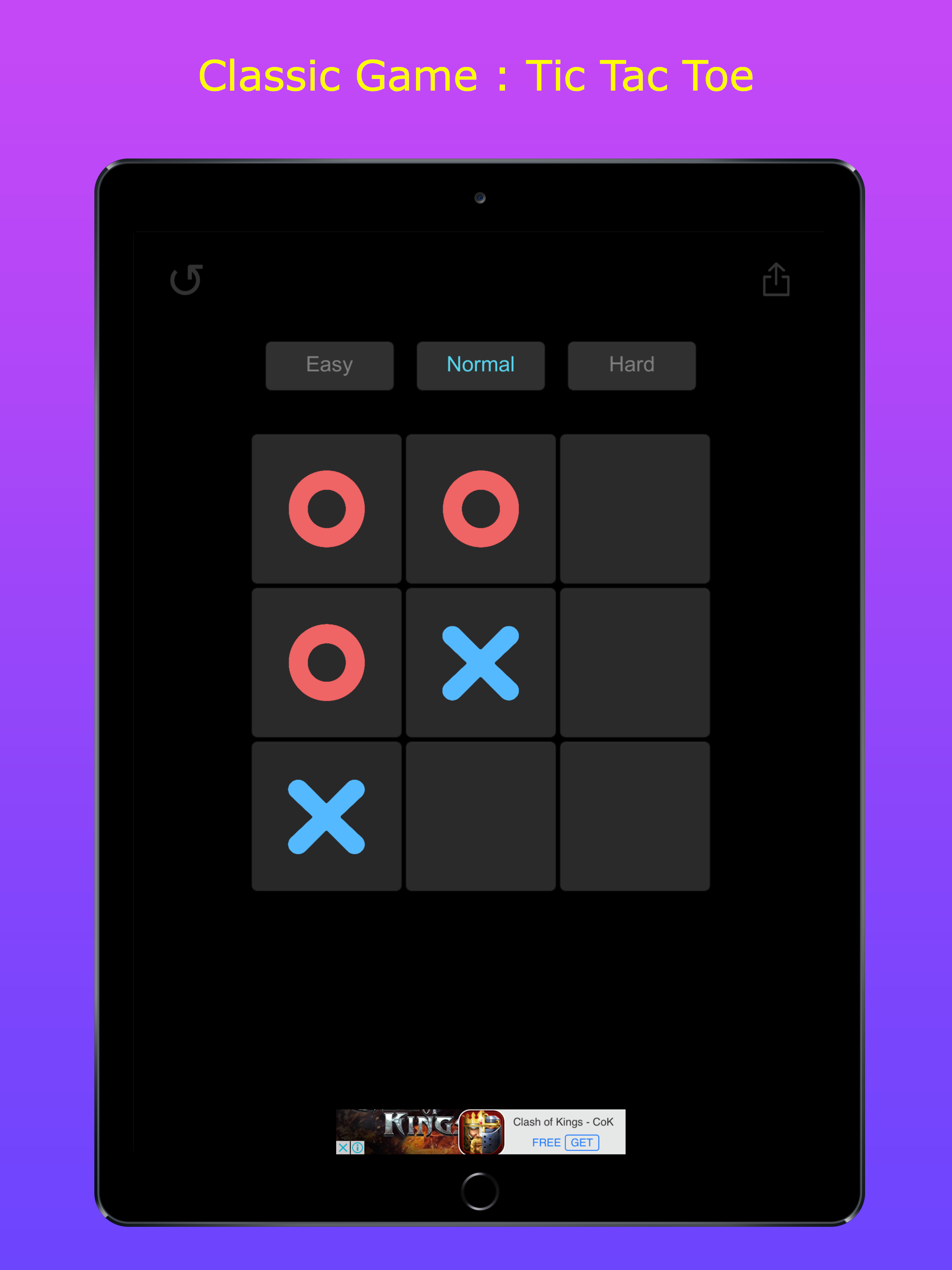 The Classic Game : Tic Tac Toe