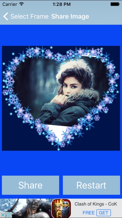 Blue Heart  Romantic Photo Frame