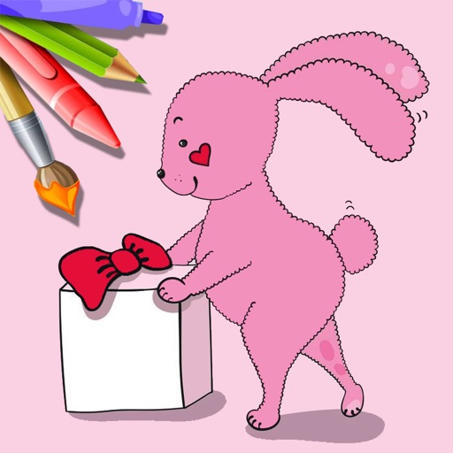 Coloring Book Game Bunny And Gifts Version Icon