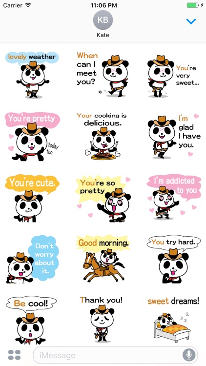 Percy the cowboy panda stickers