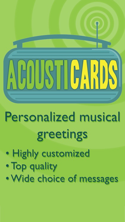 AcoustiCards:Personalized songs, musical greetings