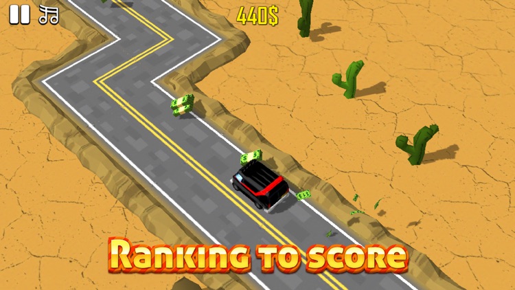 Car Keep Money - Drive at Winding Road to Endless