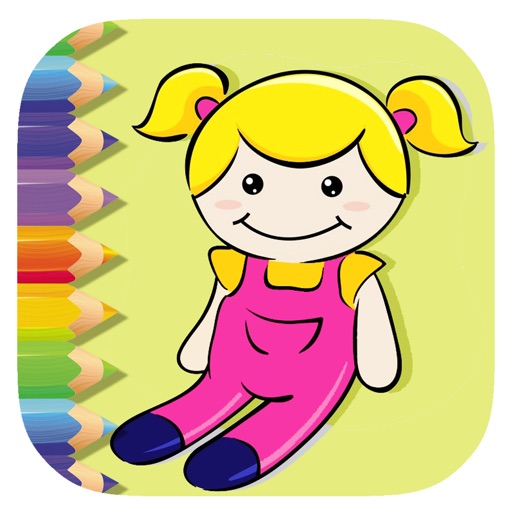 Coloring Book Doll Game For Kids Version Icon