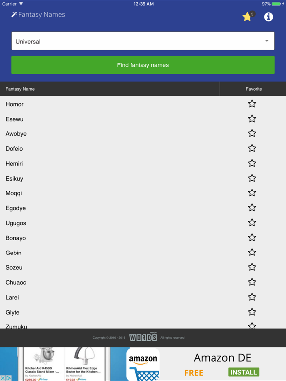 Screenshot #6 pour a! Fantasy Names
