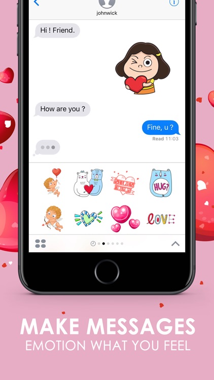 Love Valentine Sticker Emoji & Emoticons ChatStick