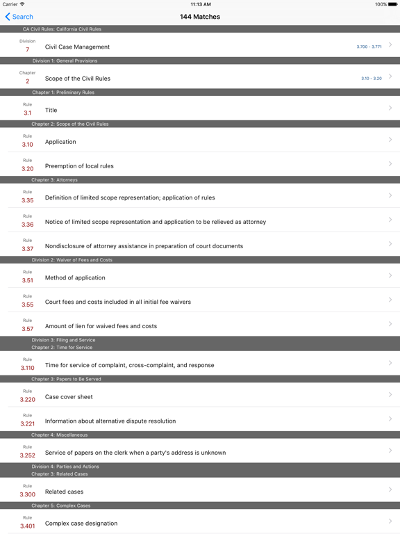 California Civil Rules (LawStack CA Series) iPad screenshot