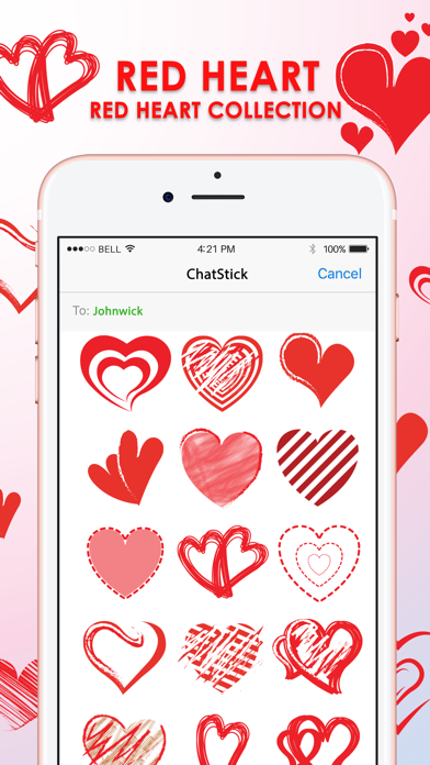 Screenshot #1 pour Red Heart Collection Stickers for iMessage