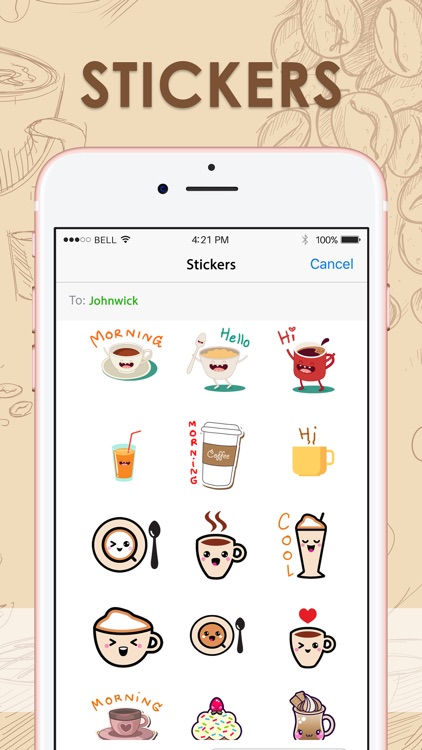 Coffee Stickers for iMessage by ChatStick