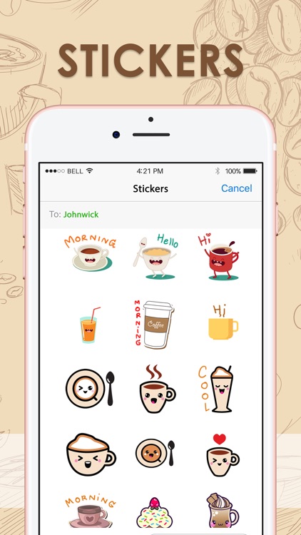 Coffee Stickers for iMessage by ChatStick