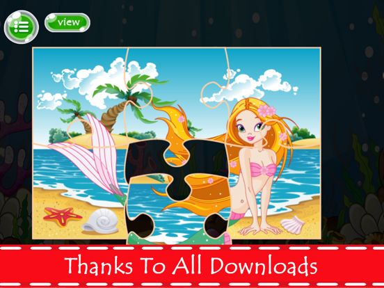 Mermaid Princess Jigsaw Puzzles Games For Kids iPad screenshot