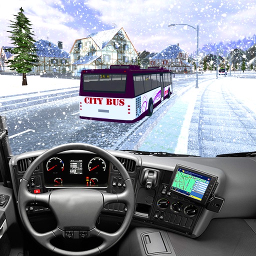 Hill Coach Driving Snow Bus Drive Sim 3D icon