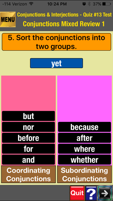 Screenshot #3 pour easyLearn Conjunctions & Interjections