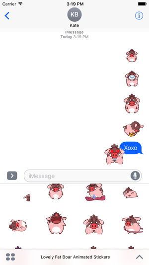 Lovely Fat Boar Animated Stickers For iMessage(圖4)-速報App
