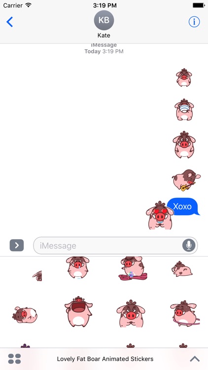 Lovely Fat Boar Animated Stickers For iMessage screenshot-3