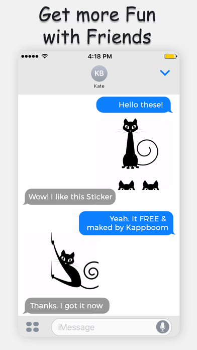 Screenshot #2 pour Black Cat Stickers!