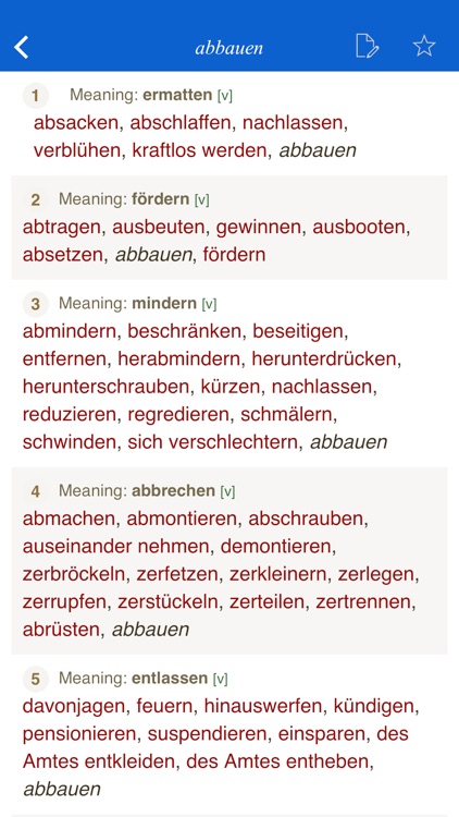 German Synonym Dictionary