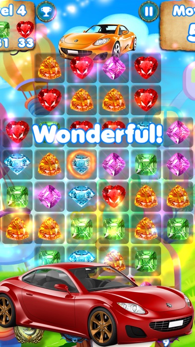 Screenshot #1 pour Car Games Puzzle Match - pop cute gems and jewels