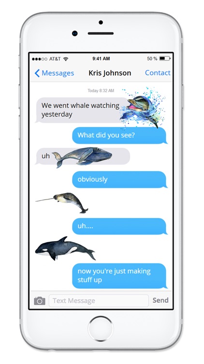 Watercolor Whales and Dolphins Ocean Sticker Pack