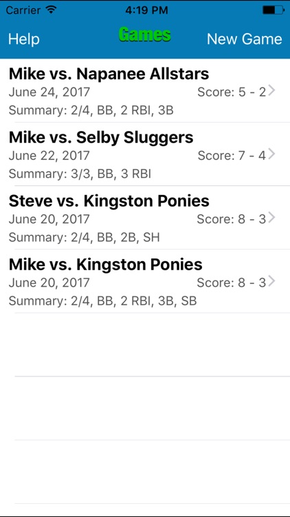 HT Baseball Stat Tracker