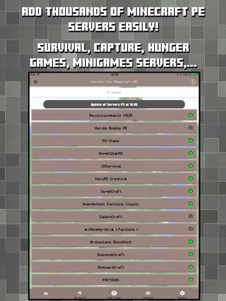 Multiplayer Servers for Minecraft PE & PC w Mods