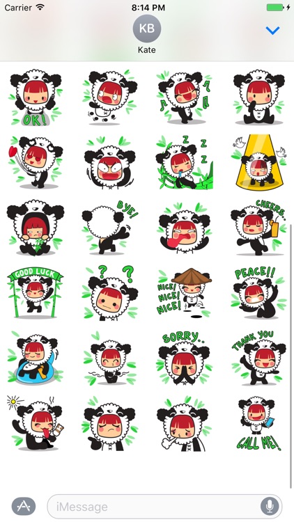 Panda kid sticker for iMessage by Hang Nguyen