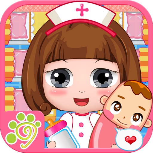 Nursery baby caring center - kids hospital game icon