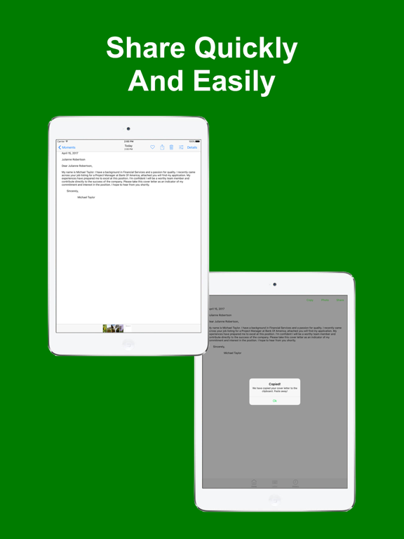 Cover Letter+ iPad screenshot