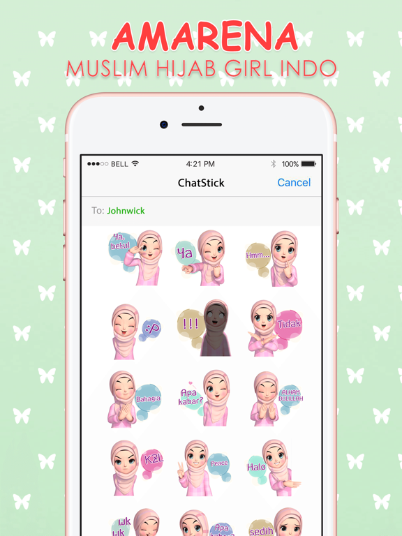 Screenshot #4 pour Amarena 3D Hijabgirl Indo Stickers for iMessage
