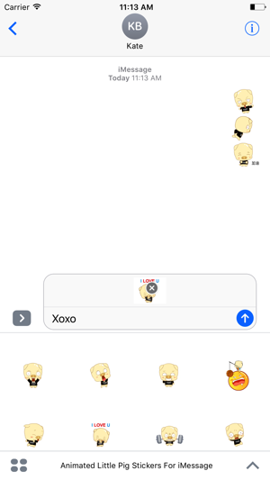 Animated Little Pig Stickers For iMessage(圖2)-速報App