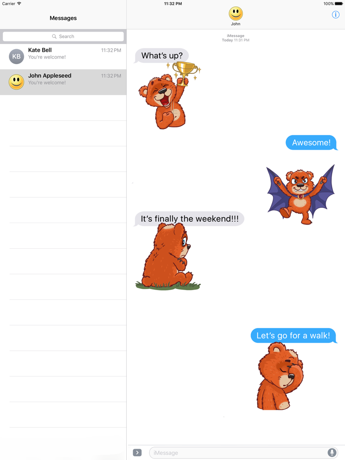 Super Red Bear Stickers