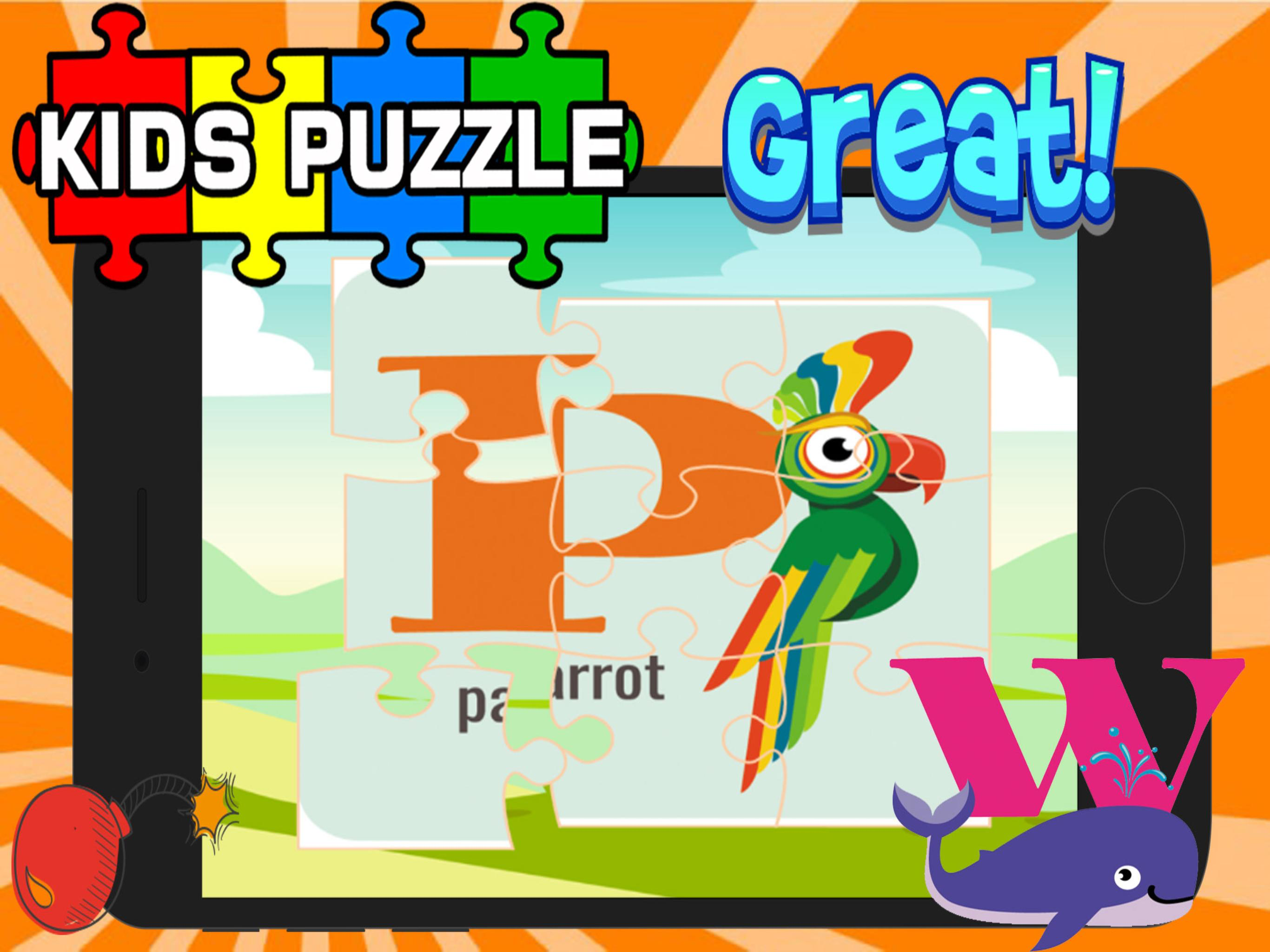 ABC Animal Puzzle Jigsaw-Kid English Learning Free screenshot 6