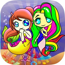 Activities of Kids coloring book - mermaid girls