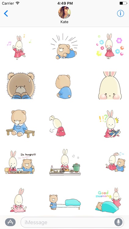 Bear And Rabbit Friends Animated Stickers