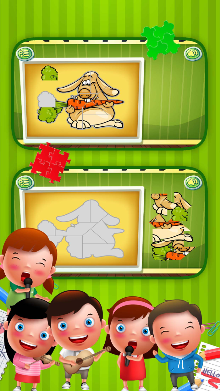 Zoo Animals Cartoon Shadow Shape Jigsaw Puzzles