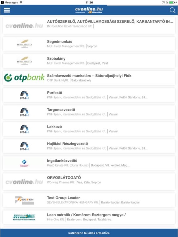 Screenshot #4 pour Cvonline.hu állások