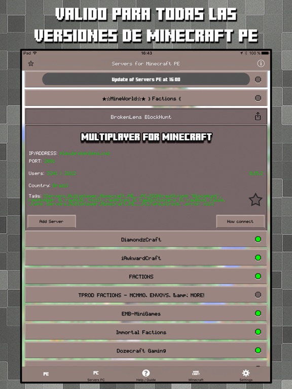 Multiplayer Servers for Minecraft PE & PC w Mods screenshot 4