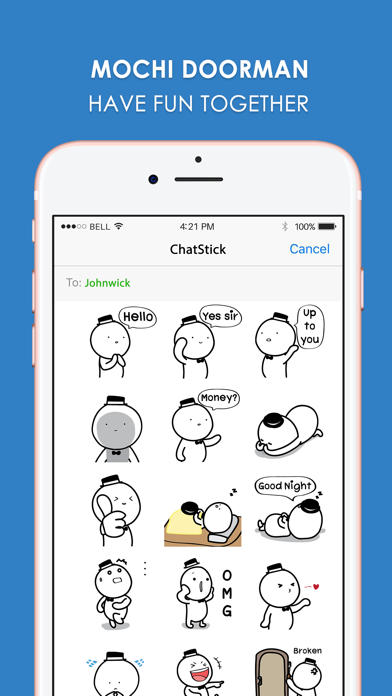 Screenshot #1 pour โมจิ ดอแมน สติกเกอร์ สำหรับ iMessage ฟรี