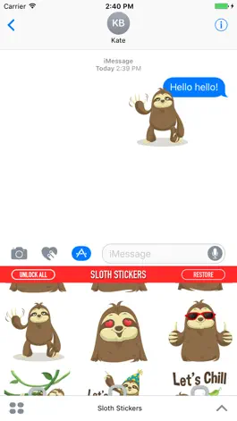 Game screenshot Sloth Stickers apk