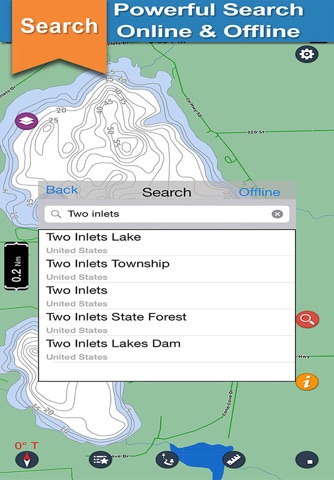 Two Inlets offline charts for lake and park trails screenshot 4