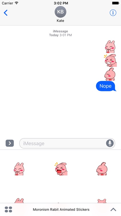 Moronism Rabit Animated Stickers For iMessage