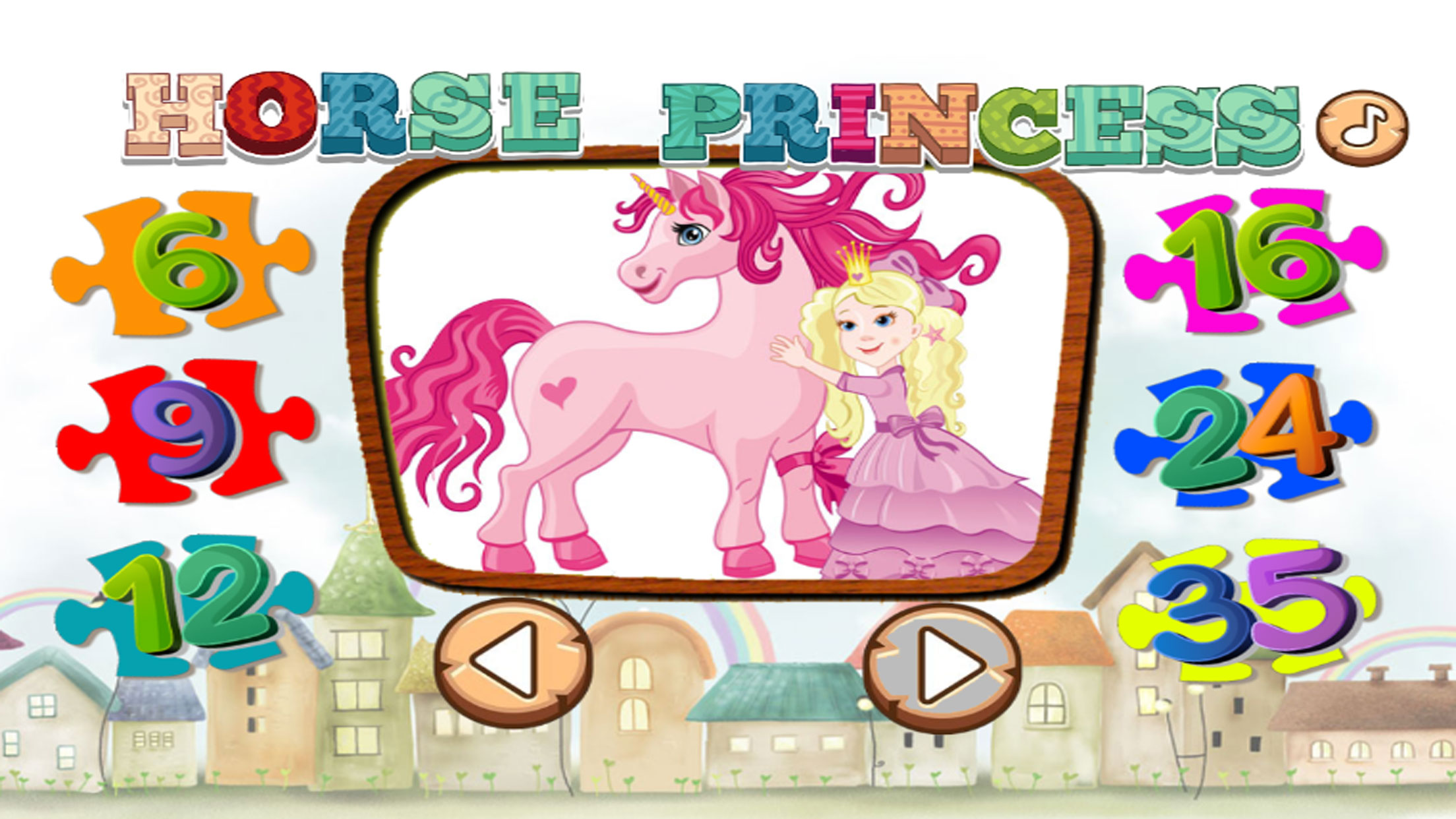 Princess Horse Jigsaw Puzzle Skill GameFor Toddler screenshot 3