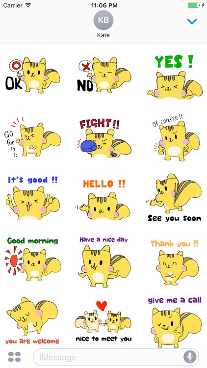 Daily Life Of Yellow Squirrel Englsh Sticker