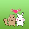 Cute Couple Squirrel And Rabbit Sticker