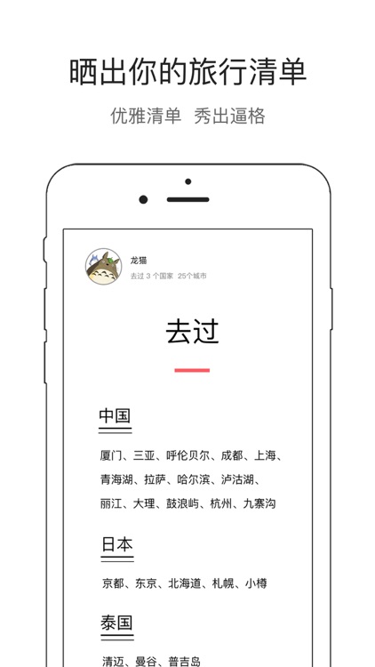 去过 - 你的旅行单