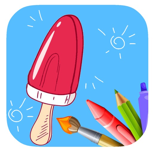Draw Sweet Ice Cream Coloring Book Game Free iOS App
